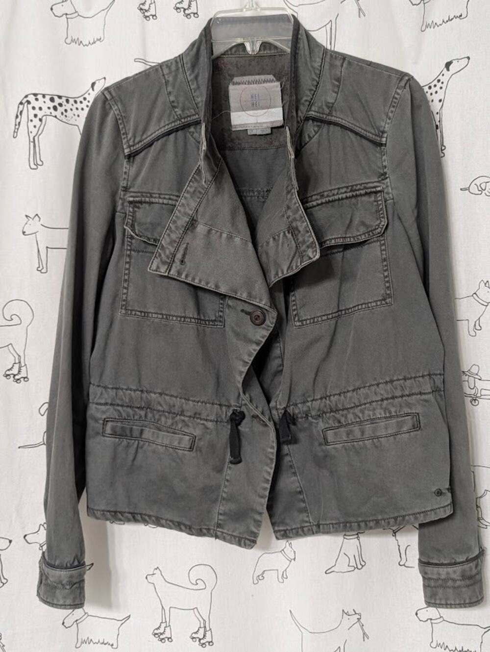 Hei Hei Anthropologie Anorak Utility Jacket Womens Small Gray Safari Gorpcore